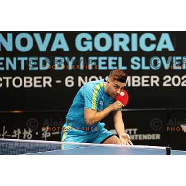 Darko Jorgic of Slovenia competes at World Table Tennis Contender Nova Gorica, Slovenia on November 3, 2022