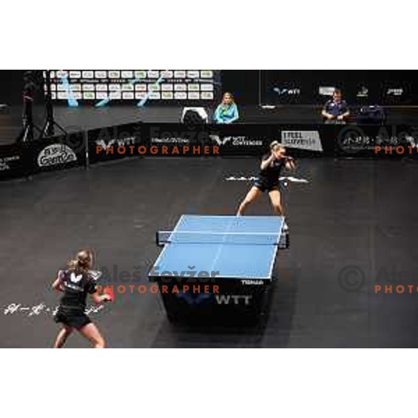 Katarina Strazar of Slovenia competes at World Table Tennis Contender Nova Gorica, Slovenia on November 3, 2022