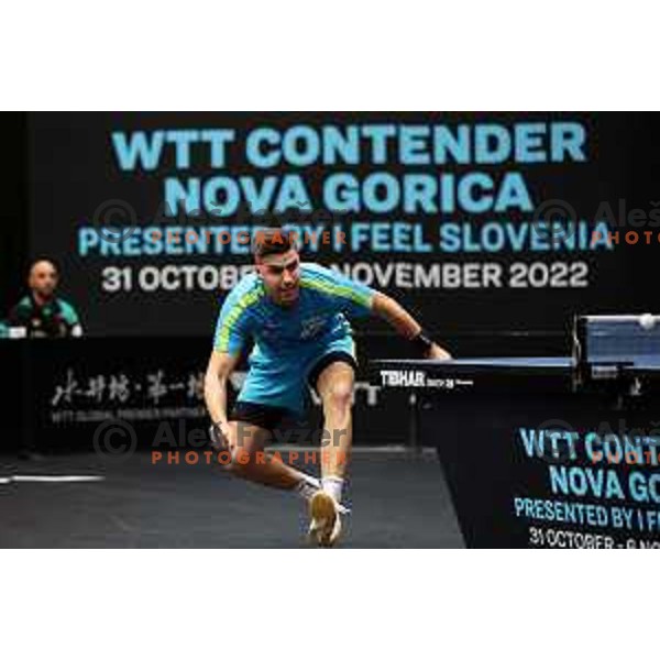 Darko Jorgic of Slovenia competes at World Table Tennis Contender Nova Gorica, Slovenia on November 3, 2022