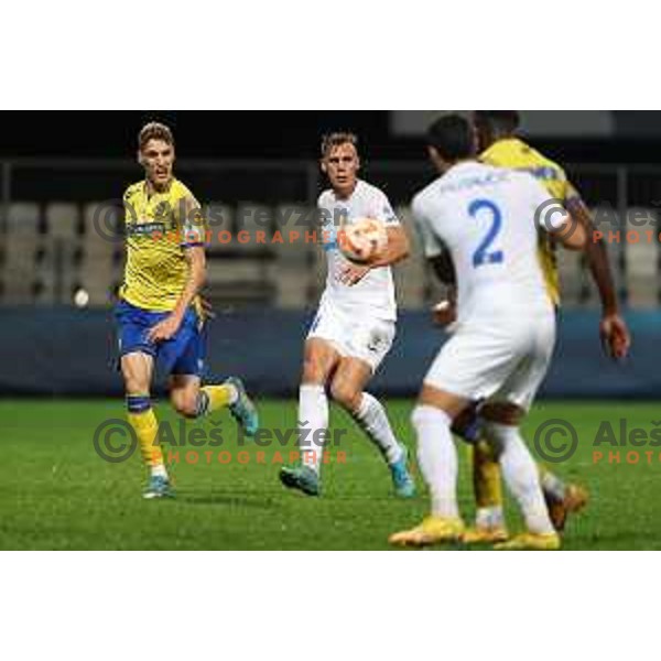 Maj Mittendorfer of Koper and Ivan Durdov in action during Prva Liga Telemach 2022-2023 football match between Koper and Domzale at Bonifika Arena in Koper, Slovenia on November 4, 2022