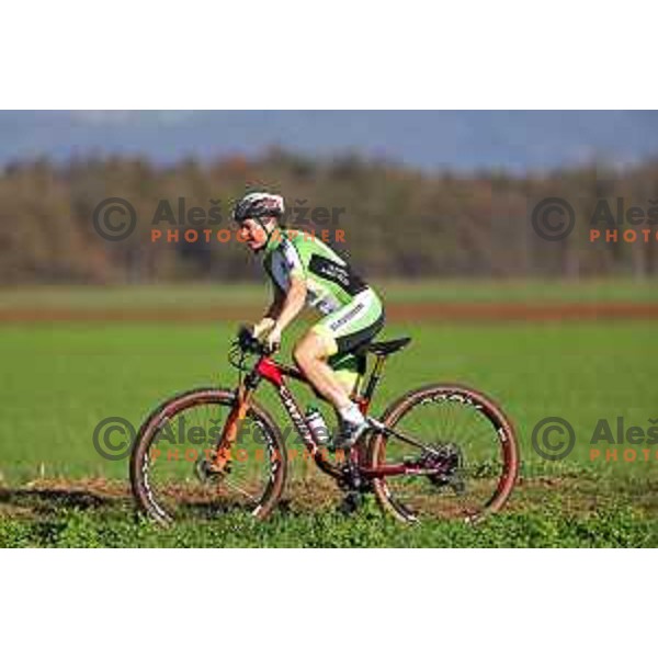 Tanja Zakelj during MTB practice session in Idrija, Slovenia on October 27, 2022