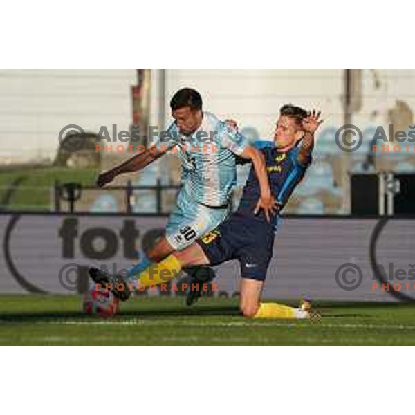 Petrovic and Matic Vrbanec in action during Prva Liga Telemach 2022-2023 football match between Gorica and Celje in Nova Gorica, Slovenia on November 5, 2022