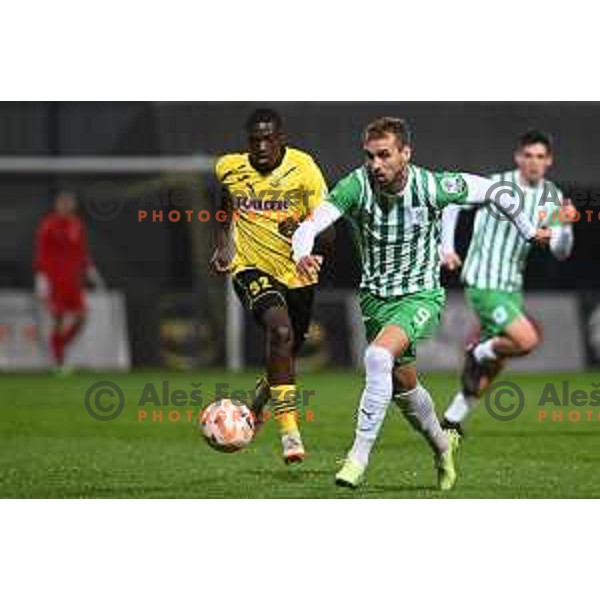 Mustafa Nukic in action during Prva Liga Telemach 2022-2023 football match between Kalcer Radomlje and Koper in Domzale, Slovenia on October 24, 2022