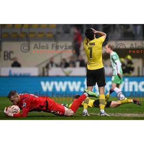 Matevz Vidovsek in action during Prva Liga Telemach 2022-2023 football match between Kalcer Radomlje and Olimpija in Domzale, Slovenia on November 5, 2022