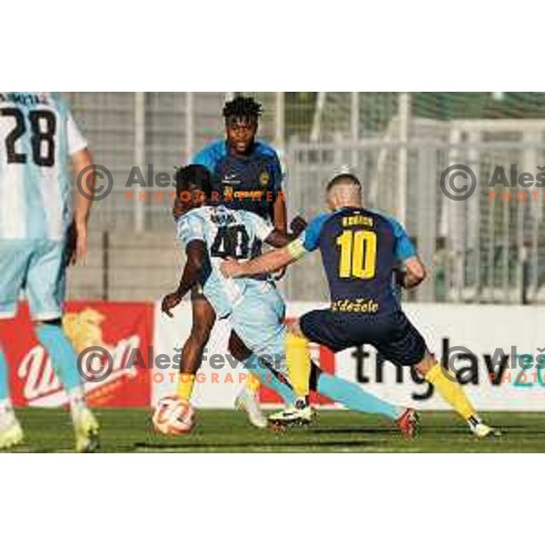 in action during Prva Liga Telemach 2022-2023 football match between Gorica and Celje in Nova Gorica, Slovenia on November 5, 2022