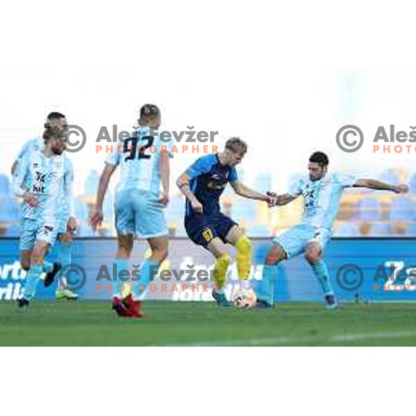 in action during Prva Liga Telemach 2022-2023 football match between Gorica and Celje in Nova Gorica, Slovenia on November 5, 2022