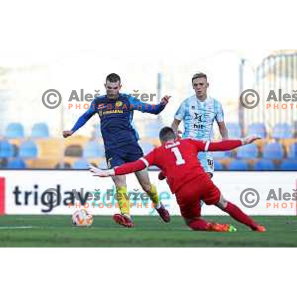 in action during Prva Liga Telemach 2022-2023 football match between Gorica and Celje in Nova Gorica, Slovenia on November 5, 2022