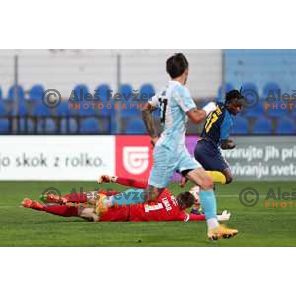 in action during Prva Liga Telemach 2022-2023 football match between Gorica and Celje in Nova Gorica, Slovenia on November 5, 2022