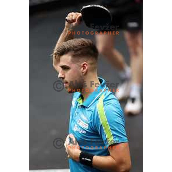 Darko Jorgic of Slovenia celebrates victory in semi-final of World Table Tennis Contender Nova Gorica, Slovenia on November 5, 2022