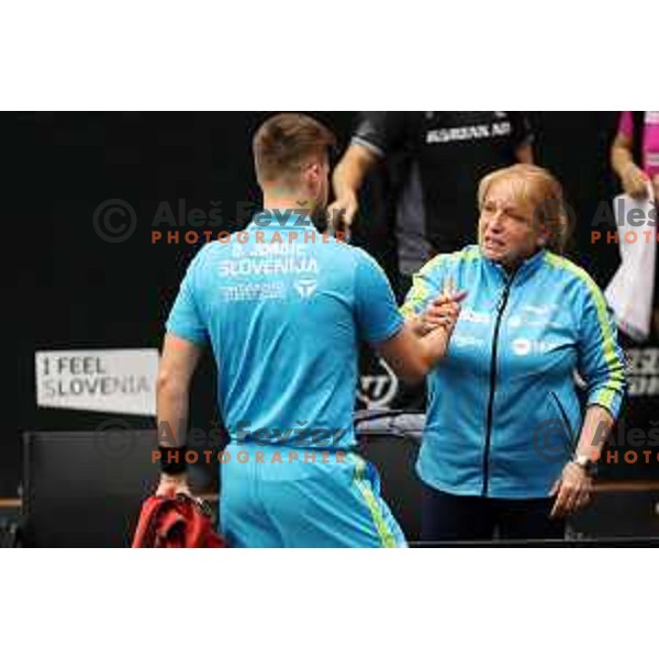 Darko Jorgic of Slovenia celebrates victory in semi-final of World Table Tennis Contender Nova Gorica, Slovenia on November 5, 2022