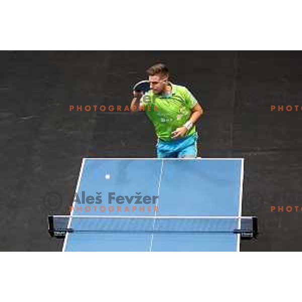 Darko Jorgic of Slovenia in action during the Final of World Table Tennis Contender Nova Gorica, Slovenia on November 6, 2022