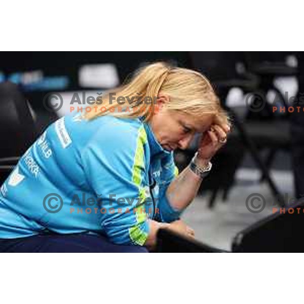 coach Andreja Ojstersek during the Final of World Table Tennis Contender Nova Gorica, Slovenia on November 6, 2022