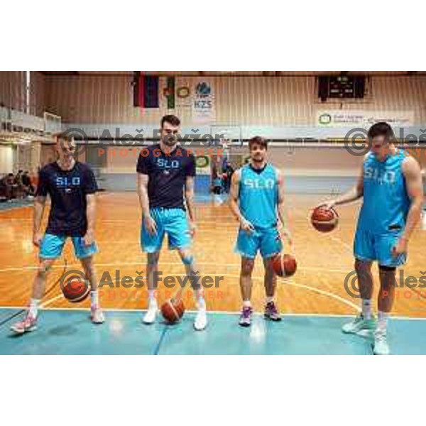 Leon Stergar, Robert Jurkovic, Urban Klavzar and Bine Prepelic during practice of Slovenia National Basketball team in Ljubljana, Slovenia on November 7, 2022