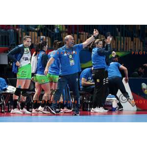 Dragan Adzic, head coach of Slovenia at handball match between Slovenia and Serbia at Women\'s EHF Euro 2022, Celje, Slovenia on November 8, 2022