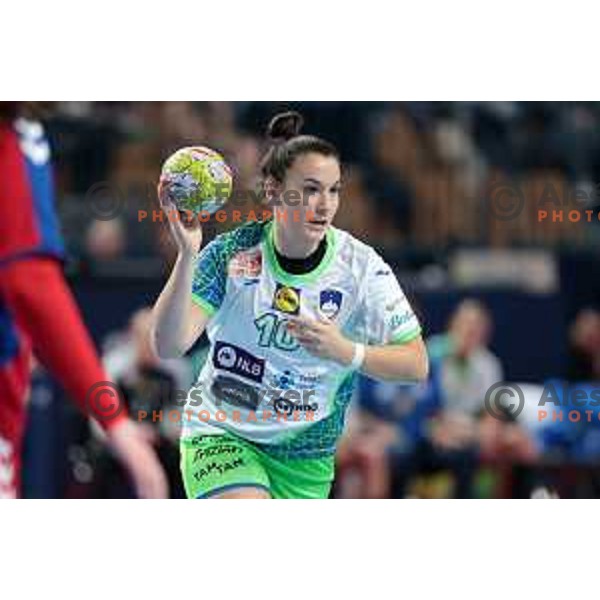 Tjasa Stanko in action during the handball match between Slovenia and Serbia at Women\'s EHF Euro 2022, Celje, Slovenia on November 8, 2022