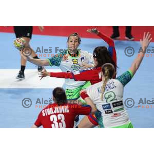 Tjasa Stanko in action during the handball match between Slovenia and Serbia at Women\'s EHF Euro 2022, Celje, Slovenia on November 8, 2022