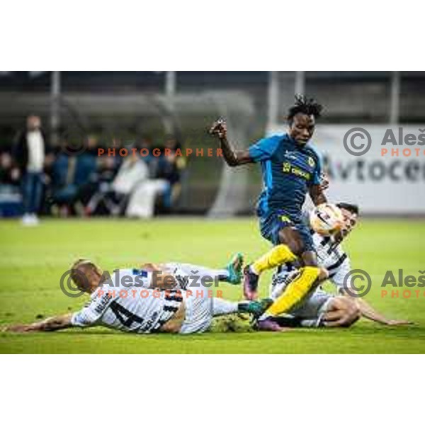 Bi Nene Junior Gbamble in action during Slovenian Cup football match between Celje and Mura in Arena z’dezele, Celje, Slovenia on November 9, 2022. Photo: Jure Banfi