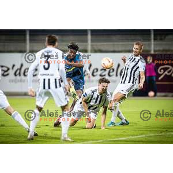 Charles Chukwubuikem Ikwuemesi in action during Slovenian Cup football match between Celje and Mura in Arena z’dezele, Celje, Slovenia on November 9, 2022. Photo: Jure Banfi