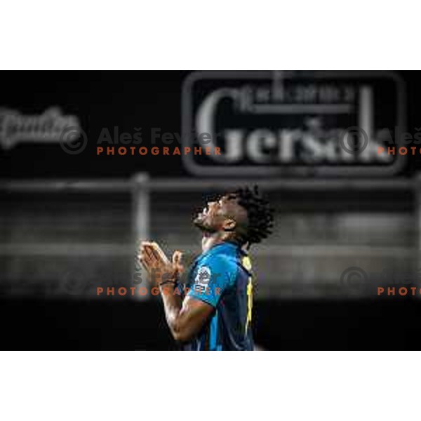 Charles Chukwubuikem Ikwuemesi in action during Slovenian Cup football match between Celje and Mura in Arena z’dezele, Celje, Slovenia on November 9, 2022. Photo: Jure Banfi