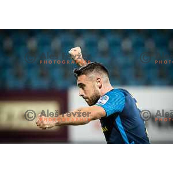 Aljosa Matko celebrating during Slovenian Cup football match between Celje and Mura in Arena z’dezele, Celje, Slovenia on November 9, 2022. Photo: Jure Banfi