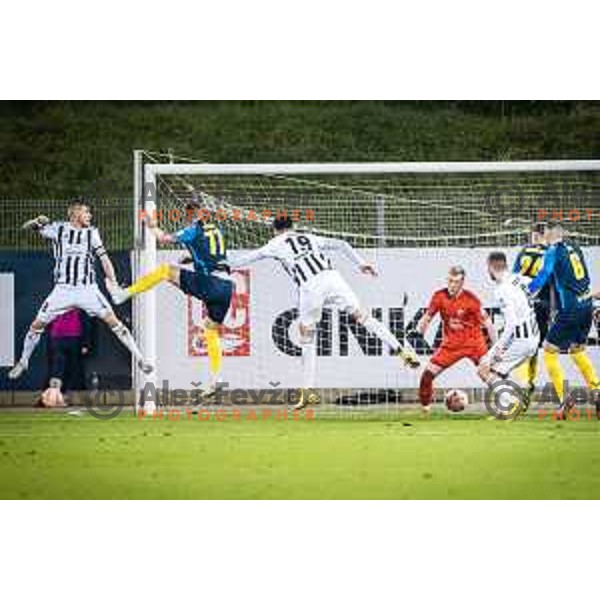 Klemen Mihelak in action during Slovenian Cup football match between Celje and Mura in Arena z’dezele, Celje, Slovenia on November 9, 2022. Photo: Jure Banfi