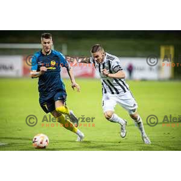 Luka Bobicanec in action during Slovenian Cup football match between Celje and Mura in Arena z’dezele, Celje, Slovenia on November 9, 2022. Photo: Jure Banfi