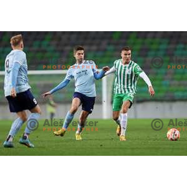 Val Jankovic in action during Union Slovenian Cup football match between Olimpija and Avto Rajh Ljutomer in Ljubljana, Slovenia on November 9, 2022