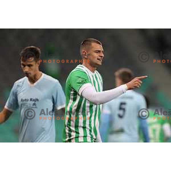 In action during Union Slovenian Cup football match between Olimpija and Avto Rajh Ljutomer in Ljubljana, Slovenia on November 9, 2022