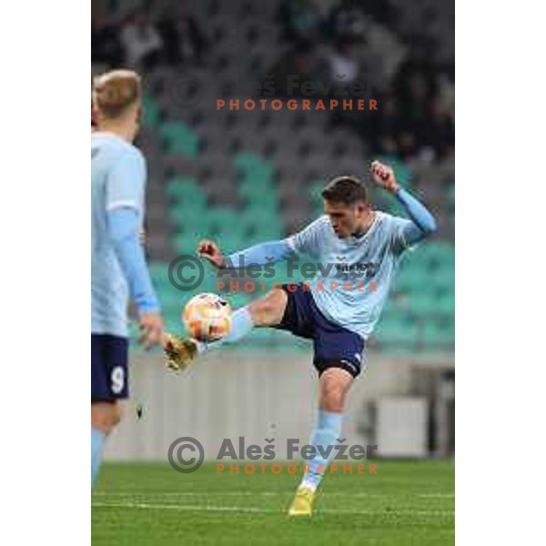 In action during Union Slovenian Cup football match between Olimpija and Avto Rajh Ljutomer in Ljubljana, Slovenia on November 9, 2022