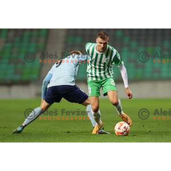 Val Jankovic in action during Union Slovenian Cup football match between Olimpija and Avto Rajh Ljutomer in Ljubljana, Slovenia on November 9, 2022