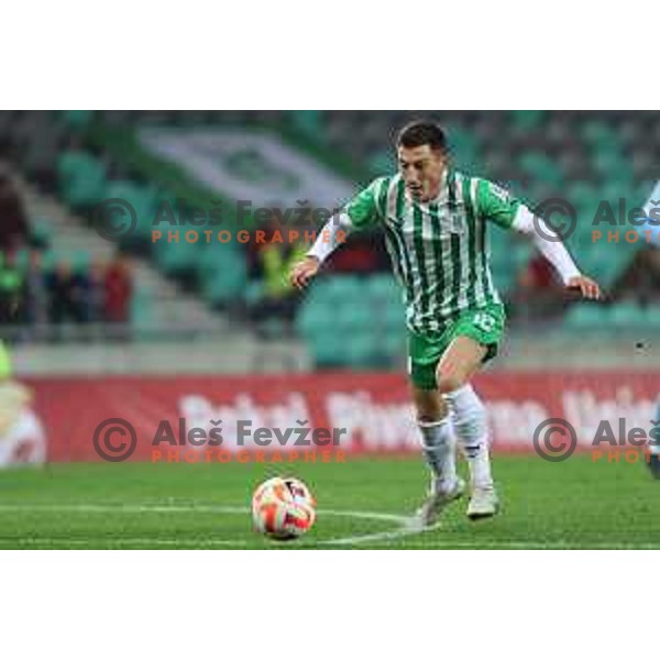 Mario Kvesic in action during Union Slovenian Cup football match between Olimpija and Avto Rajh Ljutomer in Ljubljana, Slovenia on November 9, 2022