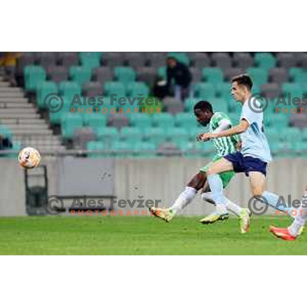 Samuel Pedro scores swcond goal for Olimpija during Union Slovenian Cup football match between Olimpija and Avto Rajh Ljutomer in Ljubljana, Slovenia on November 9, 2022