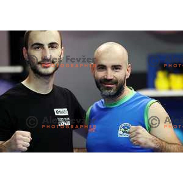 Ali Botonjic during kickbox practice session in Gepard Fight Club in Ljubljana, Slovenia on November 10, 2022