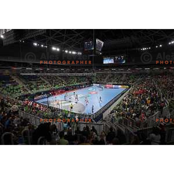 in action during the handball match between Slovenia and Croatia at Women\'s EHF Euro 2022 in Ljubljana, Slovenia on November 10, 2022