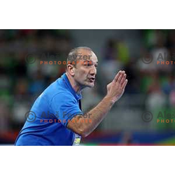 Dragan Adzic in action during the handball match between Slovenia and Croatia at Women\'s EHF Euro 2022 in Ljubljana, Slovenia on November 10, 2022