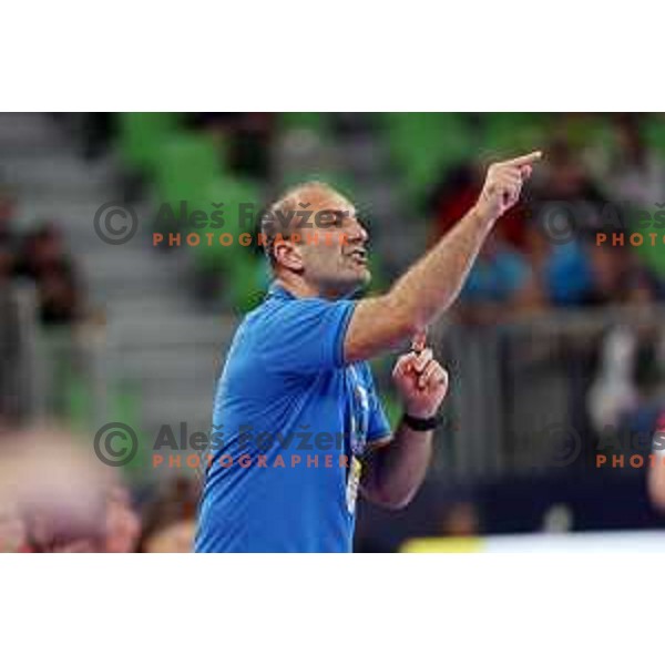 Dragan Adzic in action during the handball match between Slovenia and Croatia at Women\'s EHF Euro 2022 in Ljubljana, Slovenia on November 10, 2022