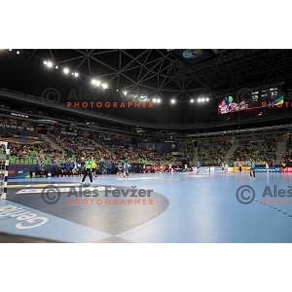 in action during the handball match between Slovenia and Croatia at Women\'s EHF Euro 2022 in Ljubljana, Slovenia on November 10, 2022