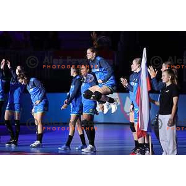 Ana Gros in action during the handball match between Slovenia and Croatia at Women\'s EHF Euro 2022 in Ljubljana, Slovenia on November 10, 2022