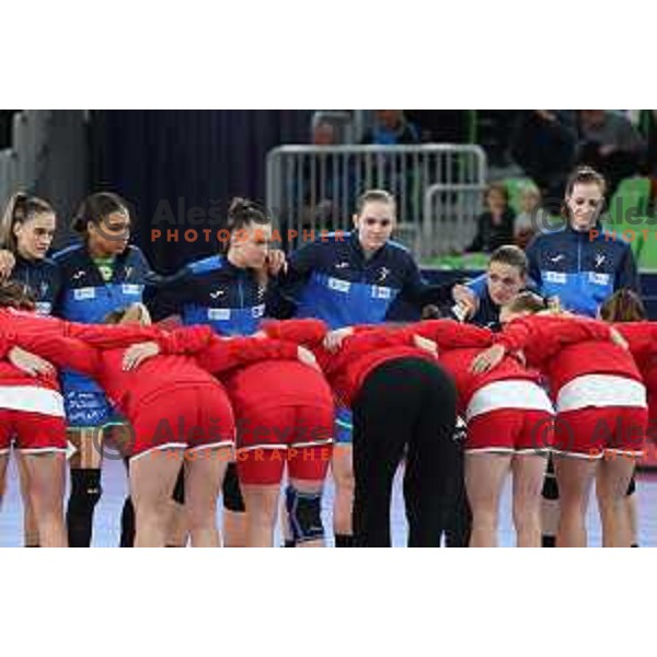 in action during the handball match between Slovenia and Croatia at Women\'s EHF Euro 2022 in Ljubljana, Slovenia on November 10, 2022