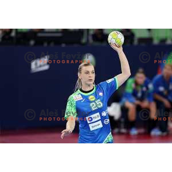 Barbara Lazovic in action during the handball match between Slovenia and Croatia at Women\'s EHF Euro 2022 in Ljubljana, Slovenia on November 10, 2022 