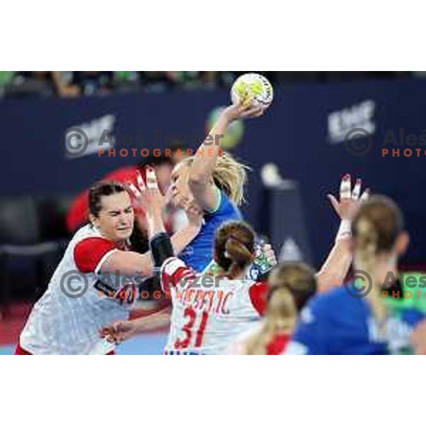 Barbara Lazovic in action during the handball match between Slovenia and Croatia at Women\'s EHF Euro 2022 in Ljubljana, Slovenia on November 10, 2022 