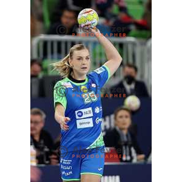 Barbara Lazovic in action during the handball match between Slovenia and Croatia at Women\'s EHF Euro 2022 in Ljubljana, Slovenia on November 10, 2022 