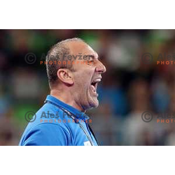 Dragan Adzic in action during the handball match between Slovenia and Croatia at Women\'s EHF Euro 2022 in Ljubljana, Slovenia on November 10, 2022