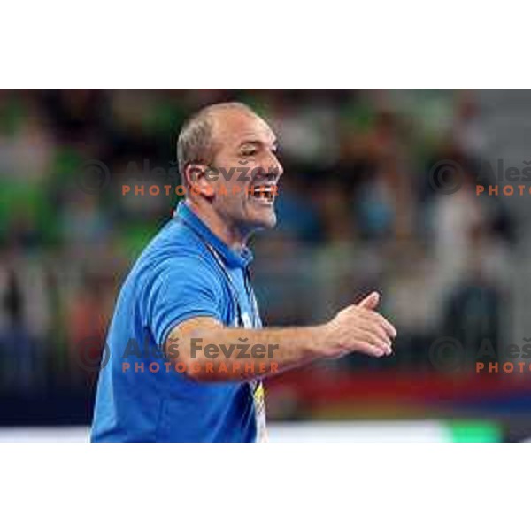 Dragan Adzic in action during the handball match between Slovenia and Croatia at Women\'s EHF Euro 2022 in Ljubljana, Slovenia on November 10, 2022