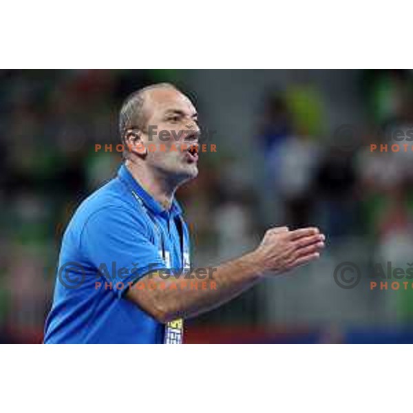 Dragan Adzic in action during the handball match between Slovenia and Croatia at Women\'s EHF Euro 2022 in Ljubljana, Slovenia on November 10, 2022