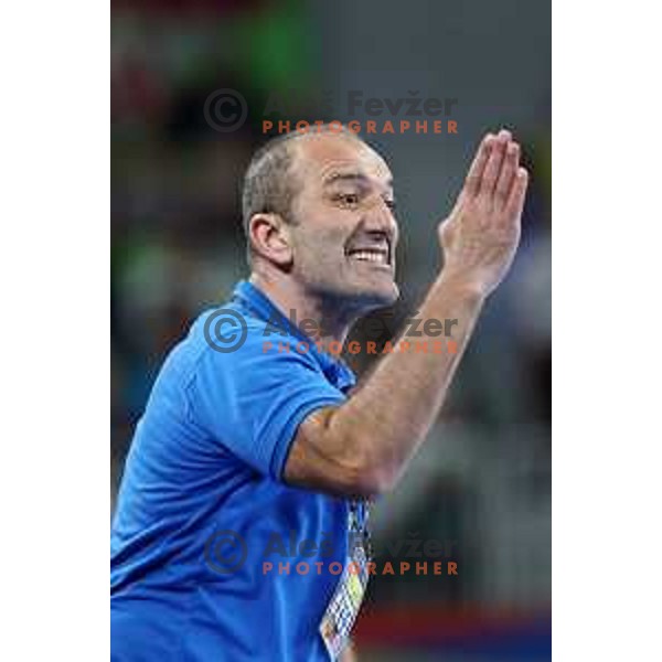 Dragan Adzic in action during the handball match between Slovenia and Croatia at Women\'s EHF Euro 2022 in Ljubljana, Slovenia on November 10, 2022