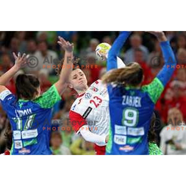 Katarina Pavlovic in action during the handball match between Slovenia and Croatia at Women\'s EHF Euro 2022 in Ljubljana, Slovenia on November 10, 2022