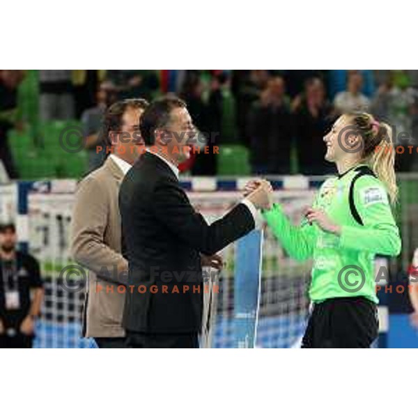 Amra Pandzic during the handball match between Slovenia and Croatia at Women\'s EHF Euro 2022 in Ljubljana, Slovenia on November 10, 2022