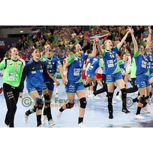 in action during the handball match between Slovenia and Croatia at Women\'s EHF Euro 2022 in Ljubljana, Slovenia on November 10, 2022