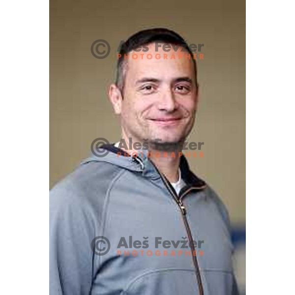 Gymnastic coach Andrej Mavric during practice session in Ljubljana, Slovenia on October 23, 2022